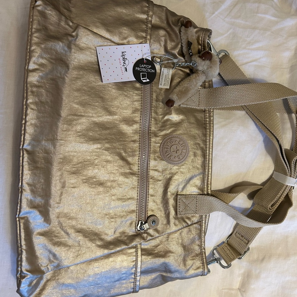 Kipling Metallic Gold Laptop Bag